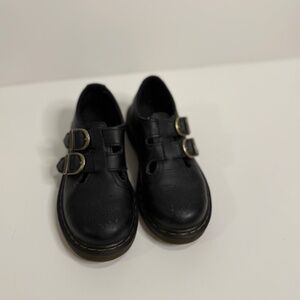 Dr. Martens Kids Double Strap Mary Jane Black Leather Youth 12